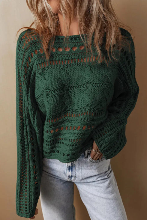 'Halona' Knit Long Sleeve Sweater - Celes Fashion